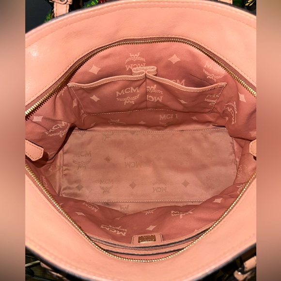 MCM Pink Structured Tote Bag with Double Handles - Picture 6 of 10